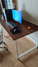 馨美凯电脑桌台式家用简易书桌办公桌简约现代工作台租房卧室学习写字桌 【单桌1.6cm厚桌面】白架+深胡桃 长140cm*宽80cm*高74cm 实拍图