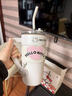 YANIS 3hello kitty保温杯大容量水杯女礼物高颜值咖啡杯316不锈钢吸管杯 hellokitty1200ml（316礼盒装） 实拍图
