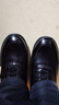 奥康（Aokang）跑步男士休闲运动皮鞋男百搭软底牛皮一脚蹬鞋子黑色加绒40码 实拍图