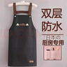 光多拉防水围裙厨房防油污家用做饭无袖工作服男士女士通用家务清洁黑色 实拍图