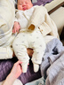 优衣库婴幼儿宝宝压线连体衣长袖爬爬服婴儿衣服478819 01 乳白色 60cm 实拍图