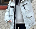波司登（BOSIDENG）极寒90鹅绒羽绒服冬季男女款一手长大毛领保暖加厚外套 冰霜白8786 M 165/88A 实拍图