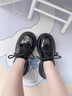 霍蜻厚底小皮鞋女英伦风2025秋冬季加绒加厚乐福鞋女日系百搭jk单鞋女 黑色【亮光】 36 (230mm) 实拍图