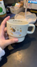 网红新款叠叠马克杯宿舍家用可爱狗陶瓷杯水杯礼物茶杯咖啡杯 奶油色 1个 280ml 奶白礼帽小狗叠叠杯【无盒装】 实拍图