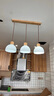 米族原木风三头餐厅吊灯日式简约现代饭厅餐桌创意温馨北欧实木灯具 原木色 单头【18CM】白光 实拍图