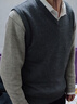 恒源祥羊毛背心男士轻薄羊毛衫毛衣V领马甲针织衫坎肩 中灰 L(175) 实拍图