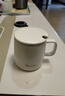 传旗陶瓷马克杯带勺盖咖啡杯牛奶杯早餐杯办公杯男女茶杯描金白400ml 实拍图