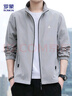 罗蒙（ROMON）夹克男潮流秋冬季商务行政立领宽松休闲防风外套男装JK83灰色XL 实拍图