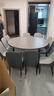 丰舍 餐桌 可变圆桌伸缩折叠实木岩板餐桌椅组合现代轻奢餐桌餐厅饭桌 黑灰色-阿玛尼灰岩板-101皮椅 【1.5米】 一桌10椅 实拍图