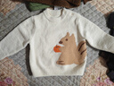 迷你巴拉（minibala）[贴贴毛衣]男女童宝宝半边绒提花图案毛衣2025冬新品 奶白10504 90 实拍图
