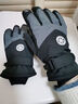 目丸保暖手套男女户外冬天骑行防寒风加绒厚触屏女防水冬季棉滑雪手套 1#黑色 深度暖手套-男款 实拍图