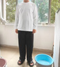优衣库男装女装AIRism棉混纺圆领T恤/长袖482293 00 白色 L 实拍图