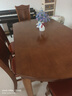 沐晨餐桌全实木餐桌家用4-6人饭桌现代中式折叠可伸缩圆桌带椅子一套 胡桃色（1.50米） 单餐桌【无椅子】 实拍图
