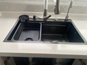摩恩阳光系列厨房水槽大单槽洗菜盆一体盆洗碗槽304不锈钢台上台中台下盆 升级款小米粒5MM-抽拉龙头全配置 680X450MM 实拍图