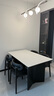 晨巢实木岩板餐桌椅家用小户型饭桌诧寂风长方形西餐桌简约餐厅家具 抗菌哑光纯黑+黑色桌脚+全黑羊角椅 1.4米 一桌四椅【全托底板】 实拍图