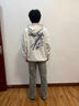鲁雅尔 潮牌vintage樱花剑印花卫衣男装秋季高街潮流连帽衫休闲百搭外套 白灰色常规 XL 【建议120-140斤】 实拍图