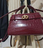 CHARLES&KEITH鳄鱼纹凯莉包手提斜挎婚包包女包生日礼物CK2-50270880-1 Burgundy葡萄酒红色 S 实拍图