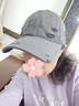 啄木鸟破洞棒球帽子男女通用斜纹棉鸭舌帽显脸小加大加宽帽檐软顶遮阳帽 灰色 均码 帽围可调(头围55-60cm) 实拍图
