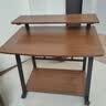 众淘电脑桌台式可移动小户型桌椅套装书桌办公学习桌子出租房电竞桌 升级加厚实木生态款【桌+椅】黑橡木色80*58*82cm 有可固定万向轮款 实拍图