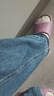 百图betu女装秋冬新款牛仔裤显瘦高腰阔腿渐变毛边牛仔裤2310D07 牛仔色 L 实拍图