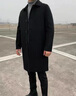 罗蒙双面100%绵羊毛呢大衣男士秋冬新款帅气加厚中长款风衣男呢子外套 咸菜灰绿 (100%绵羊毛) XL 码 实拍图