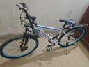 美昱 自行车山地车男女成人学生变速越野赛车通勤车公路单车 彩圈-豪华版白蓝辐条轮 26寸21速(建议身高155-180cm) 实拍图