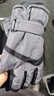 目丸保暖手套男女户外冬天骑行防寒风加绒厚触屏女防水冬季棉滑雪手套 9#深灰色 深度暖手套-男款 实拍图