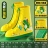 牧萌儿童雨鞋套男女童防水脚套防滑耐磨水鞋学生卡通雨靴 黄恐龙XL 实拍图