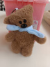 【成品】憨豆先生泰迪熊吱吱叫挂件超高颜值毛绒玩偶书包挂件情侣 蓝围巾 泰迪熊【正版大号】 15厘米左右-送挂链 实拍图