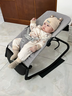 嘻优米婴儿摇摇椅哄娃神器电动摇椅新生儿见面礼宝宝摇篮躺睡摇摇床 灰色【智能哄睡-电动摇椅】+玩具架 实拍图