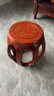 攀森红木家具 非洲花梨（学名:刺猬紫檀）鼓凳 实木圆凳 家用中式茶几矮凳中式古典古筝圆凳子 素面大号高45cm 实拍图