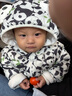 巴拉巴拉【荣信乐乐趣IP】童装婴儿轻薄羽绒服宝宝外套冬装造型 白黑色调00319-白鸭绒 80 充绒量20g 实拍图