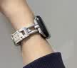 腕美主义适用苹果s11手表滑梯拼皮表带watch s10金属滑梯扣apple watch s9透气表链se3女款高级感替换腕带 【滑梯款拼皮】-银-奶白皮+银色连接器 适用：iwatch11代10代【 实拍图