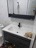 恋派浴室柜 陶瓷一体盆卫生间洗脸盆柜组合悬挂式洗漱台智能洗手盆柜 普通镜柜】珠光灰+陶瓷盆 90cm 实拍图
