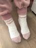 猫人女士袜子女秋冬【条纹珊瑚绒】月子袜保暖睡眠中筒袜地板袜3双 实拍图