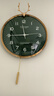 康巴丝（Compas）挂钟客厅 欧式摆钟创意时钟 卧室石英钟表挂墙 C3245 绿色 36cm 实拍图