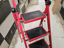 忆琳居梯子家用安全人字梯折叠梯伸缩多功能楼梯便捷扶梯加厚红色四步 实拍图