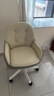 科润沙发电脑椅人体工学椅子办公学习家用舒适久坐卧室化妆宿舍书桌椅 双层款-婴肤科技布-卡其色 不可调节 固定扶手 双层加厚软包 实拍图