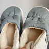 洁丽雅防水棉拖鞋男士秋冬季室内居家防滑保暖厚底踩屎感加绒全包棉鞋女 灰色【防水羽绒布，耐赃易清洗】 42-43 (适合41-42) 实拍图