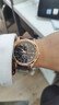 商务休闲男士手表皮带简约日月同辉日韩腕表 合金棕色（升级版机芯） 实拍图