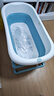 世纪宝贝（babyhood）泡澡桶 家用成人浴桶可折叠洗澡桶 儿童浴缸二胎游泳桶 322蓝 实拍图
