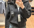 优衣库女装舒芙蕾拉链针织开衫/毛衣毛衫外套25新款480490 08 深灰色 M /160/84A 实拍图