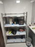 艾维曼置物架不锈钢货架层架厨房收纳架落地多层微波炉架子家用储物架 升级版加厚 长100宽50高150四层带围栏 实拍图