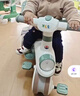 贝趣儿童三轮车1-3岁脚踏车宝宝遛娃神器婴儿推车溜溜车三合一手推车 【安全护栏+靠背+转向手推杆】 绿 推骑两用0-6岁溜娃小孩自行车 实拍图