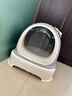 美卡经典机器猫全封闭猫砂盆 大号防外溅隔臭大空间猫厕所便盆青玉色 实拍图