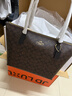 蔻驰（COACH）【品牌直供】女士大号大容量单肩手提托特包胡桃木拼黑色CBT20 实拍图