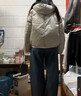 优衣库合作款/女装男装PUFFTECH空气棉服连帽外套/秋冬新款480064 02 浅灰色 L 实拍图