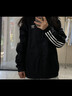 adidas休闲简约三条纹梭织立领夹克外套男装秋季阿迪达斯三叶草   黑色（推荐选大一码）   M 实拍图