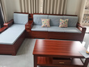辰娅 沙发 胡桃木实木沙发组合现代中式客厅冬夏两用贵妃储物木家具 四人位+贵妃榻+茶几+茶水柜 实拍图
