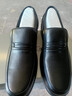 蜘蛛王男士商务皮鞋牛皮春秋通勤爸爸鞋一脚蹬休闲男鞋 22385 黑色 43 实拍图